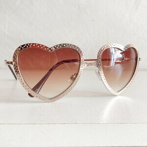 Gold Heart Shape Sunglasses